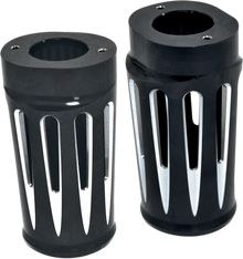 ARLEN NESS Fork Boot Covers - Black Anodized - Deep Cut - FLHTD 20-014