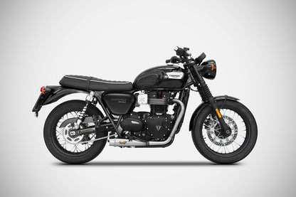 ZARD 2-2 'SLIM' Slip-on System for the Bonneville T-100 (2017+) For OE Cat