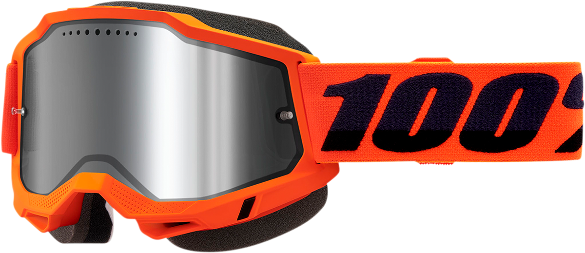 100% Accuri 2 Snow Goggle - Neon Orange - Dual Pane - Silver Mirror Lens 50022-00004