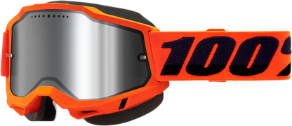100% Accuri 2 Snow Goggle - Neon Orange - Dual Pane - Silver Mirror Lens 50022-00004