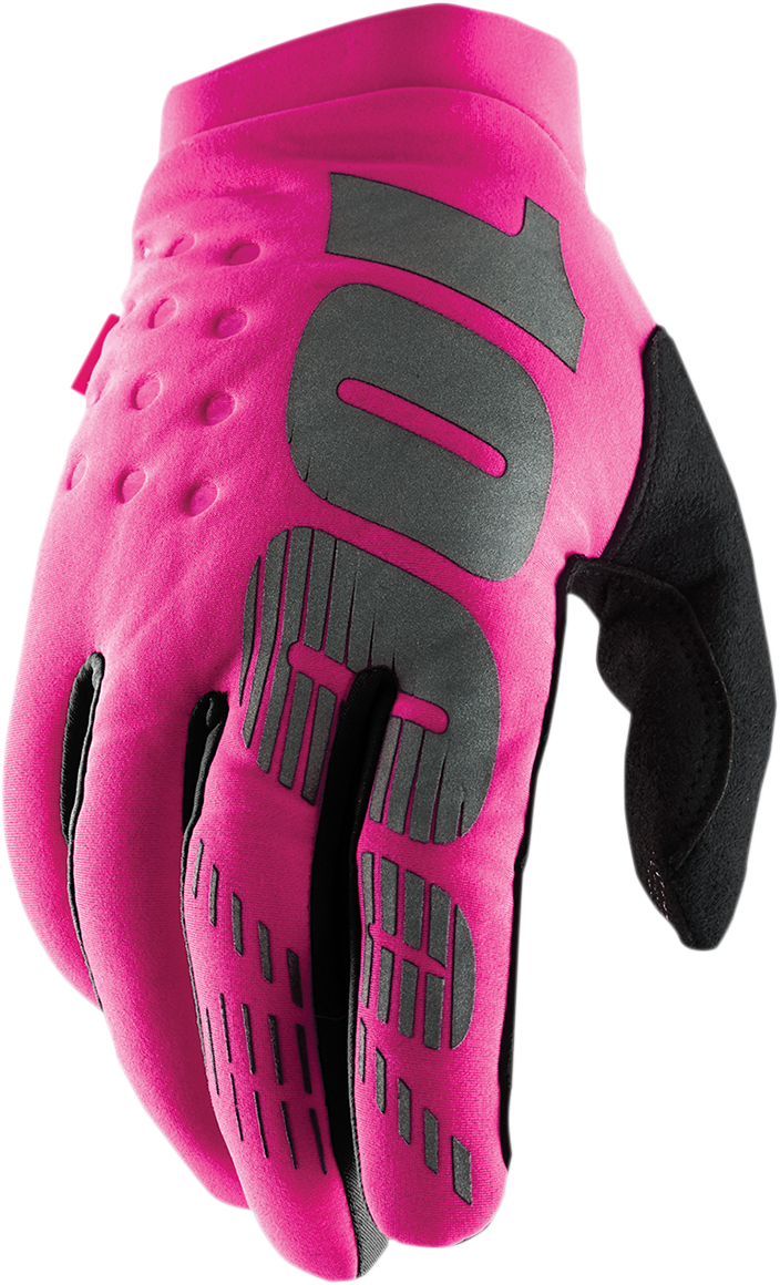 100% Women's Brisker Gloves - Neon Pink/Black - Large 10005-00008