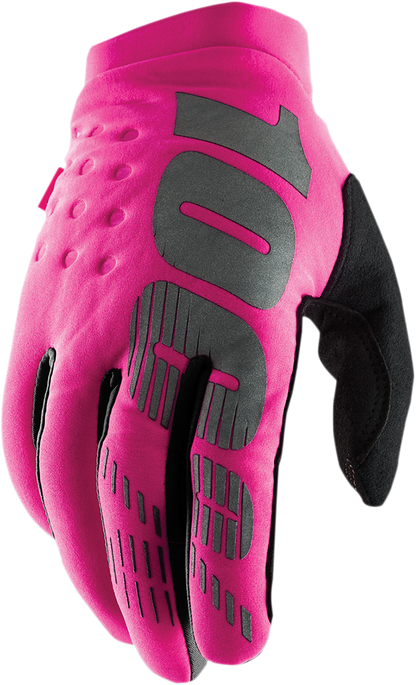 100% Women's Brisker Gloves - Neon Pink/Black - Large 10005-00008
