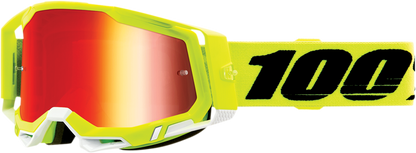 100% Racecraft 2 Goggle - Fluo Yellow - Red Mirror Lens 50010-00004