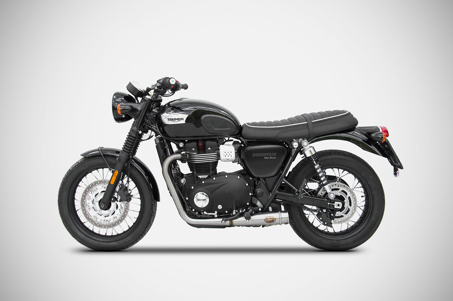 ZARD 2-2 'SLIM' Slip-on System for the Bonneville T-100 (2017+) For OE Cat