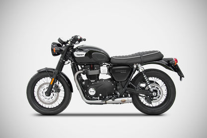 ZARD 2-2 'SLIM' Slip-on System for the Bonneville T-100 (2017+) For OE Cat