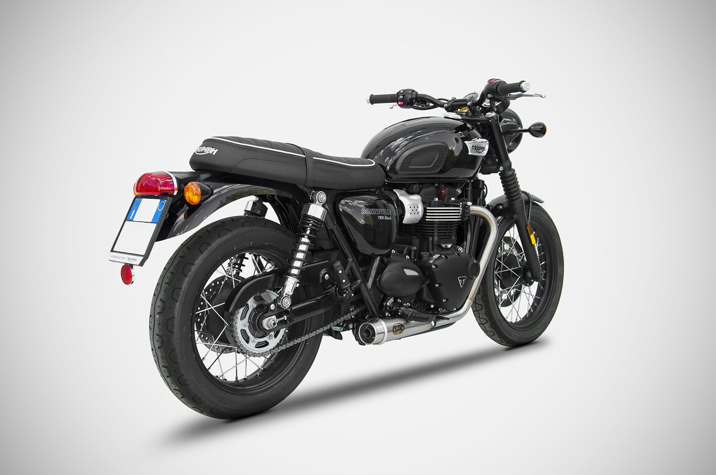 ZARD 2-2 'SLIM' Slip-on System for the Bonneville T-100 (2017+) For OE Cat