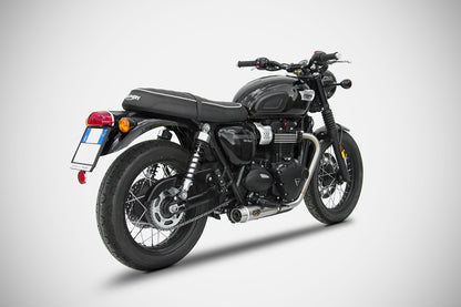 ZARD 2-2 'SLIM' Slip-on System for the Bonneville T-100 (2017+) For OE Cat