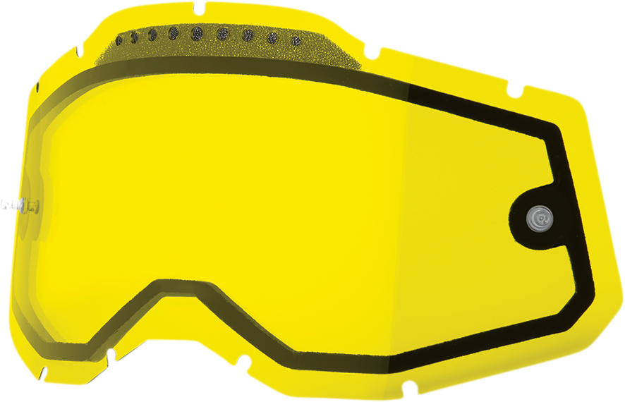 100% Accuri 2/Racecraft 2/Strata 2 Lens - Dual Pane - Vented - Yellow 59082-00003