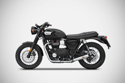 ZARD 2-2 'SLIM' Slip-on System for the Bonneville T-100 (2017+) For OE Cat