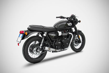 ZARD 2-2 'SLIM' Slip-on System for the Bonneville T-100 (2017+) For OE Cat