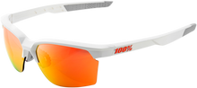 100% Sportcoupe Sunglasses - Soft Tact White - HiPER Red Multilayer Mirror Lens 61020-000-43