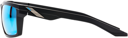 100% Daze Sunglasses - Matte Black - HiPER Blue Multilayer Mirror Lens 61030-019-75