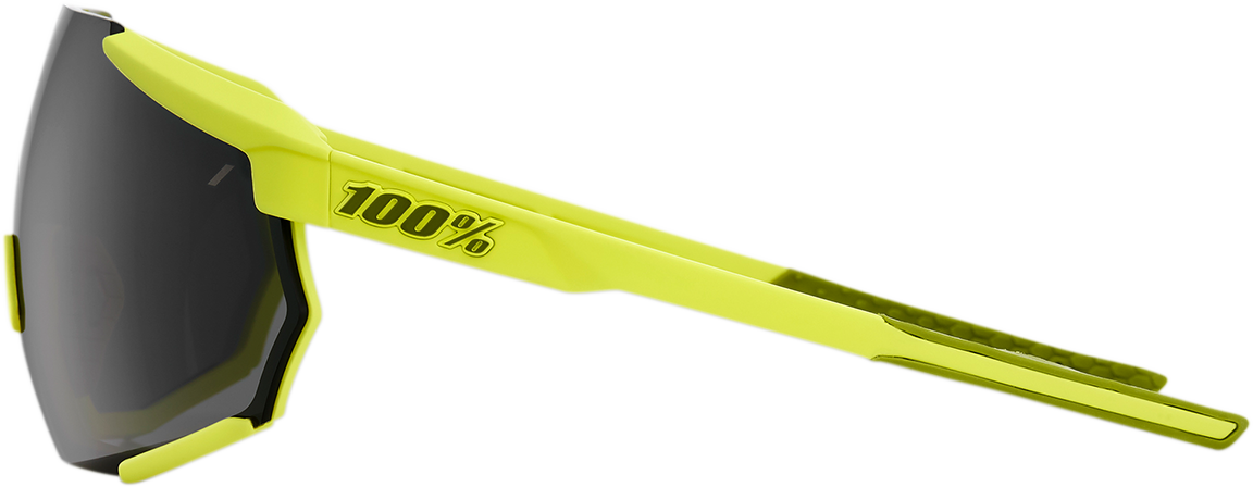 100% Racetrap Sunglasses - Soft Tact Banana - Black Mirror Lens 61037-004-61