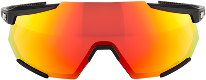 100% Racetrap Sunglasses - Soft Tact Black - HiPER Red Multilayer Mirror Lens 61037-100-43