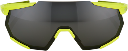 100% Racetrap Sunglasses - Soft Tact Banana - Black Mirror Lens 61037-004-61
