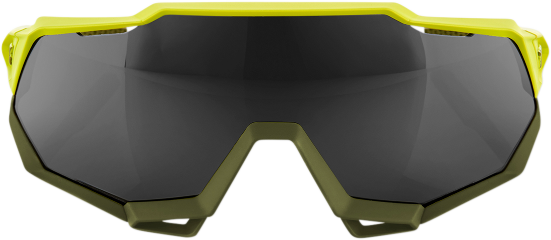100% Speedtrap Sunglasses - Soft Tact Banana - Black Mirror Lens 61023-004-61