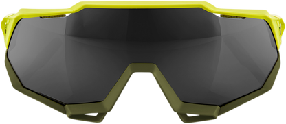 100% Speedtrap Sunglasses - Soft Tact Banana - Black Mirror Lens 61023-004-61