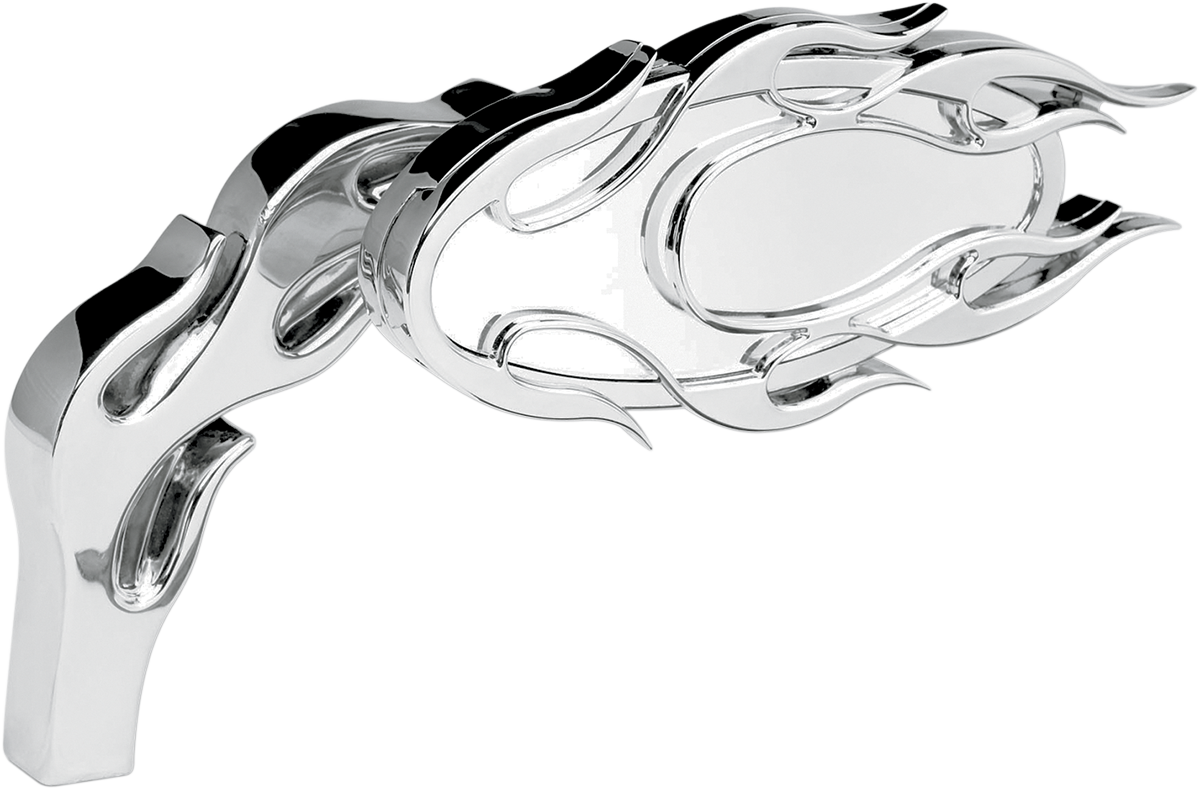 ARLEN NESS Mirror - Micro - Flamed - Side View - Oval - Chrome - Left 13-070