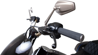 ARLEN NESS Mirror - Mini Stocker - Side View - Oval - Titanium - Left 13-168