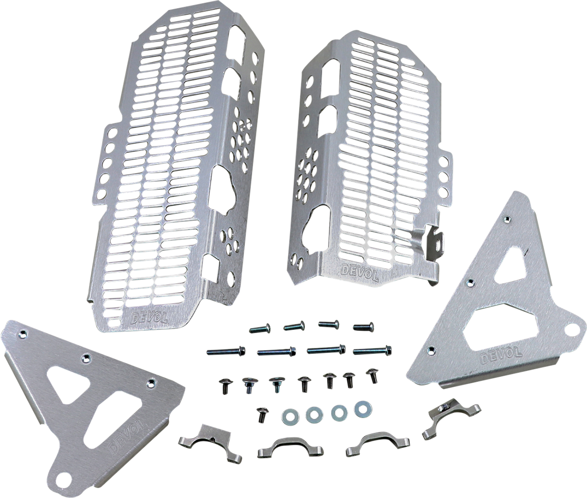 DEVOL Radiator Guards - Brushed Aluminum - Kawasaki 0101-2512