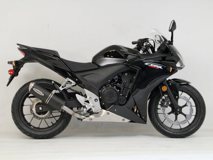 Hindle Exhaust for Honda CBR500R/F/X (13+) with Evolution Carbon Fiber Muffler w/ Carbon Tip