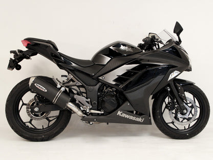 Hindle Kawasaki Ninja 250 (08-12) with Evolution Carbon Fiber Muffler w/ Carbon Tip
