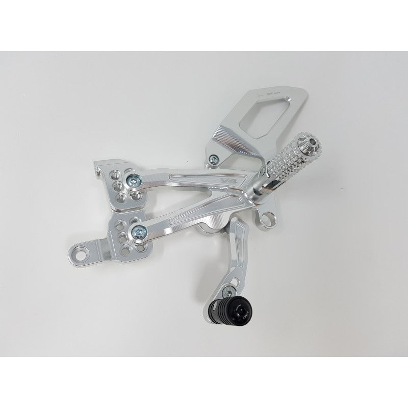 CNC Racing RPS Adjustable Rearset for the Ducati Panigale V4 / S / Speciale / R - Aluminum Heel Guards