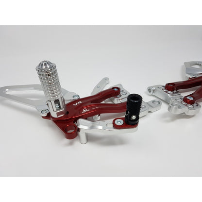 CNC Racing PRAMAC RACING LIMITED EDITION RPS Adjustable Rearset for the Ducati Panigale V4 / S / Speciale / R - Aluminum Heel Guards