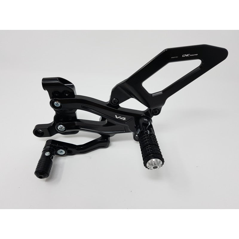 CNC Racing RPS Adjustable Rearset for the Ducati Panigale V4 / S / Speciale / R - Aluminum Heel Guards