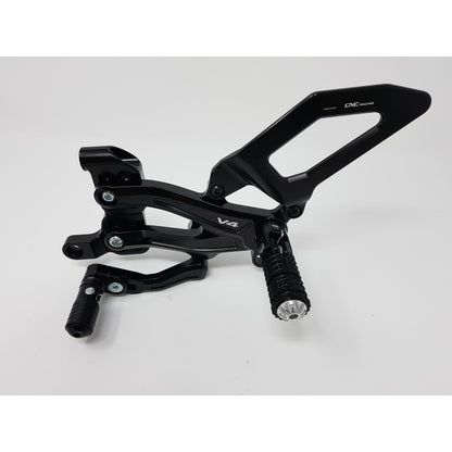CNC Racing RPS Adjustable Rearset for the Ducati Panigale V4 / S / Speciale / R - Aluminum Heel Guards