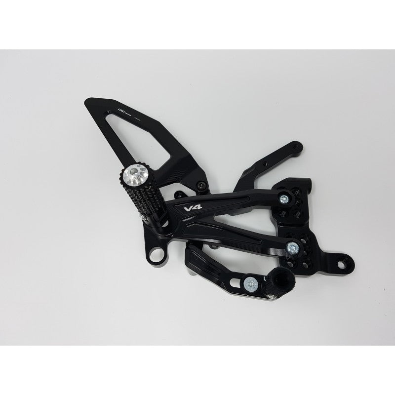 CNC Racing RPS Adjustable Rearset for the Ducati Panigale V4 / S / Speciale / R - Aluminum Heel Guards