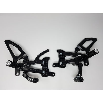 CNC Racing RPS Adjustable Rearset for the Ducati Panigale V4 / S / Speciale / R - Aluminum Heel Guards