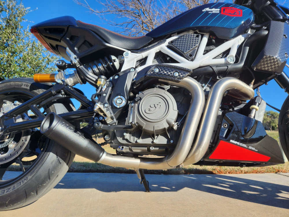 TOCE Performance Sport Edition Full 2 into 1 Low Mount Exhaust System for Indian FTR 1200 (Flat Track Racer) (19-20)