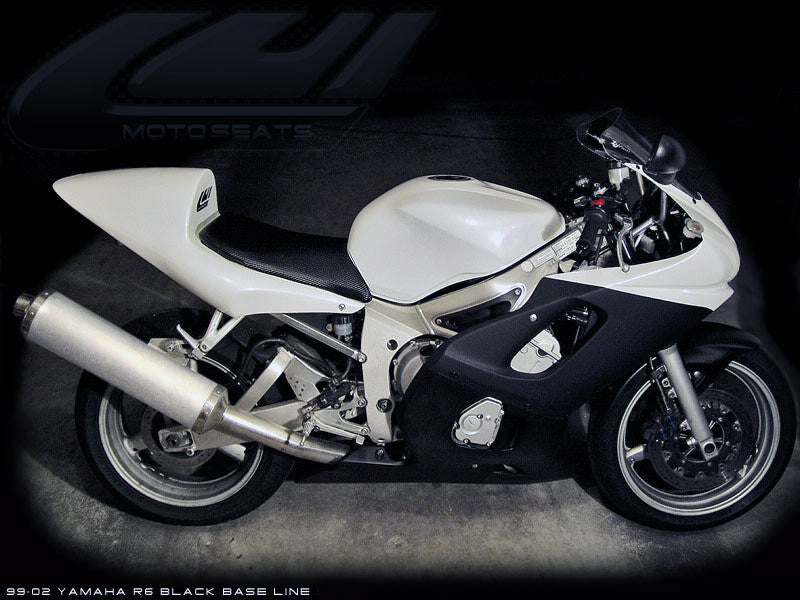 LUIMOTO (Baseline) Rider Seat Covers for the YAMAHA YZF-R6 (99-02)