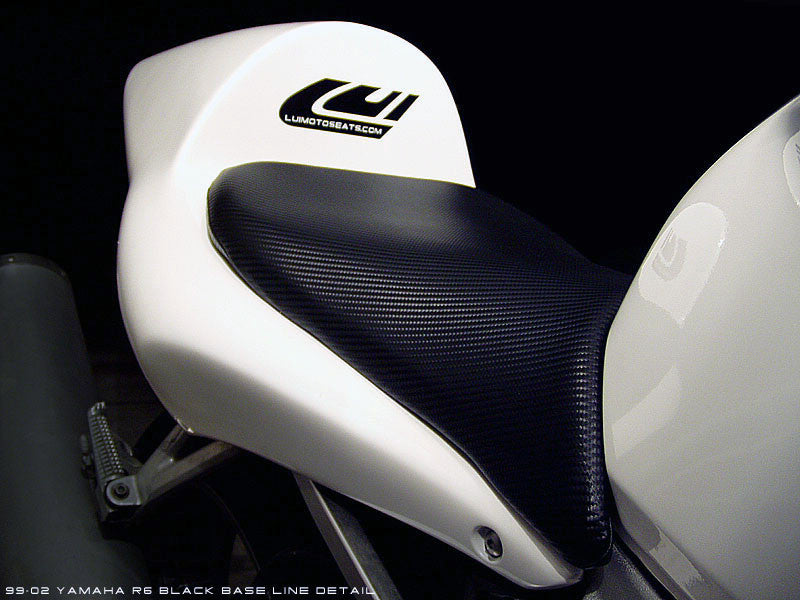 LUIMOTO (Baseline) Rider Seat Covers for the YAMAHA YZF-R6 (99-02)