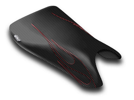 LUIMOTO (Flame Edition) Rider Seat Covers for the YAMAHA YZF-R6 (03-05) and YZF-R6S (06-09)