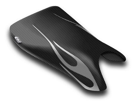 LUIMOTO (Flame Edition) Rider Seat Covers for the YAMAHA YZF-R6 (03-05) and YZF-R6S (06-09)