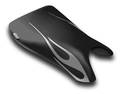LUIMOTO (Flame Edition) Rider Seat Covers for the YAMAHA YZF-R6 (03-05) and YZF-R6S (06-09)