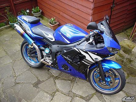 LUIMOTO (Flame Edition) Rider Seat Covers for the YAMAHA YZF-R6 (03-05) and YZF-R6S (06-09)