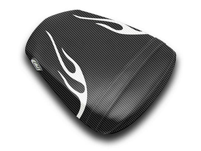 LUIMOTO (Flame Edition) Passenger Seat Covers for the YAMAHA YZF-R6 (03-05) and YZF-R6S (06-09)