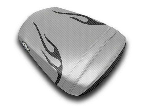 LUIMOTO (Flame Edition) Passenger Seat Covers for the YAMAHA YZF-R6 (03-05) and YZF-R6S (06-09)