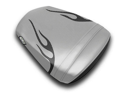 LUIMOTO (Flame Edition) Passenger Seat Covers for the YAMAHA YZF-R6 (03-05) and YZF-R6S (06-09)