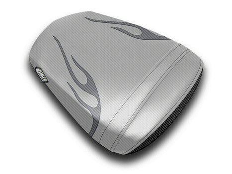 LUIMOTO (Flame Edition) Passenger Seat Covers for the YAMAHA YZF-R6 (03-05) and YZF-R6S (06-09)