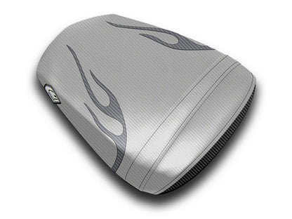 LUIMOTO (Flame Edition) Passenger Seat Covers for the YAMAHA YZF-R6 (03-05) and YZF-R6S (06-09)