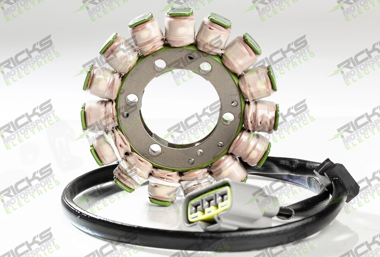 Rick's Motorsports Electrics Universal OEM Style Stator for Kawasaki ZX-10R '88-20, ZX-10RR '16-20, ZX-6R 636 '98-20, ZX-6R '82-20