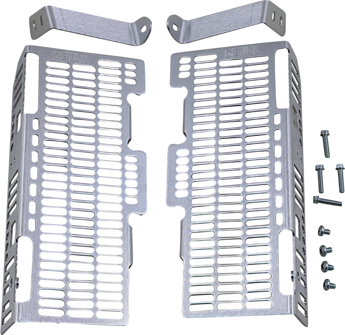 DEVOL Radiator Guards - Brushed Aluminum - Suzuki 0101-4505