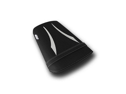 LUIMOTO (Raven Edition) Passenger Seat Covers for the YAMAHA YZF-R6 (03-05) and YZF-R6S (06-09)