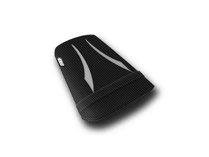 LUIMOTO (Raven Edition) Passenger Seat Covers for the YAMAHA YZF-R6 (03-05) and YZF-R6S (06-09)