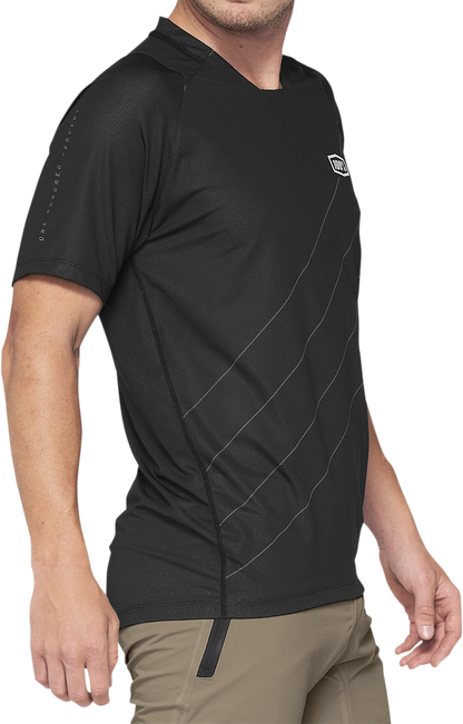 100% Celium Short-Sleeve Jersey - Dark Gray/Black - Small 41204-290-10
