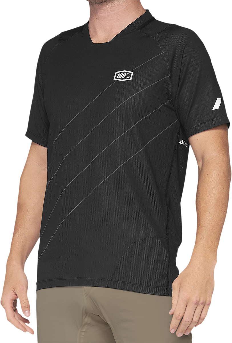 100% Celium Short-Sleeve Jersey - Dark Gray/Black - Small 41204-290-10